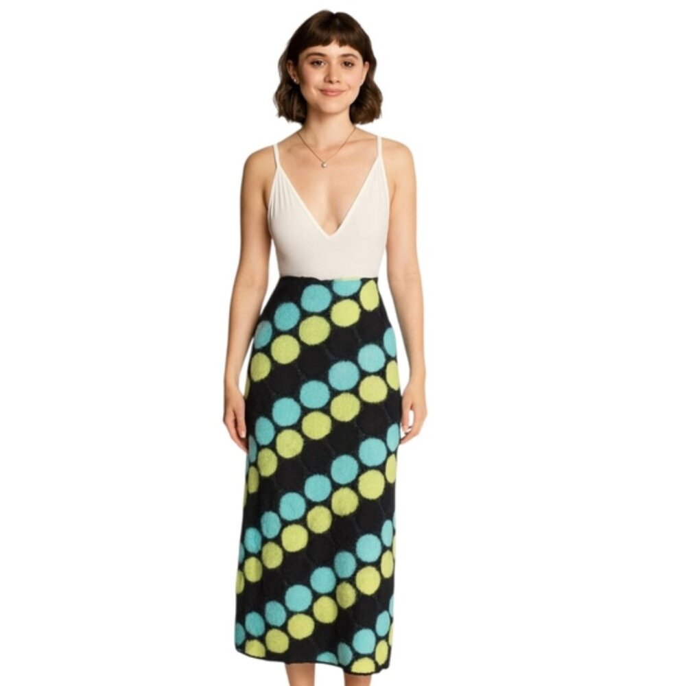 Metro style Vintage Leather Midi Skirt